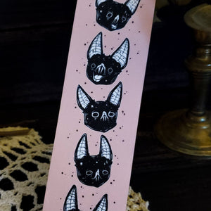 Pink Vampire Bat Bookmark, Pastel Goth, Spooky Cute