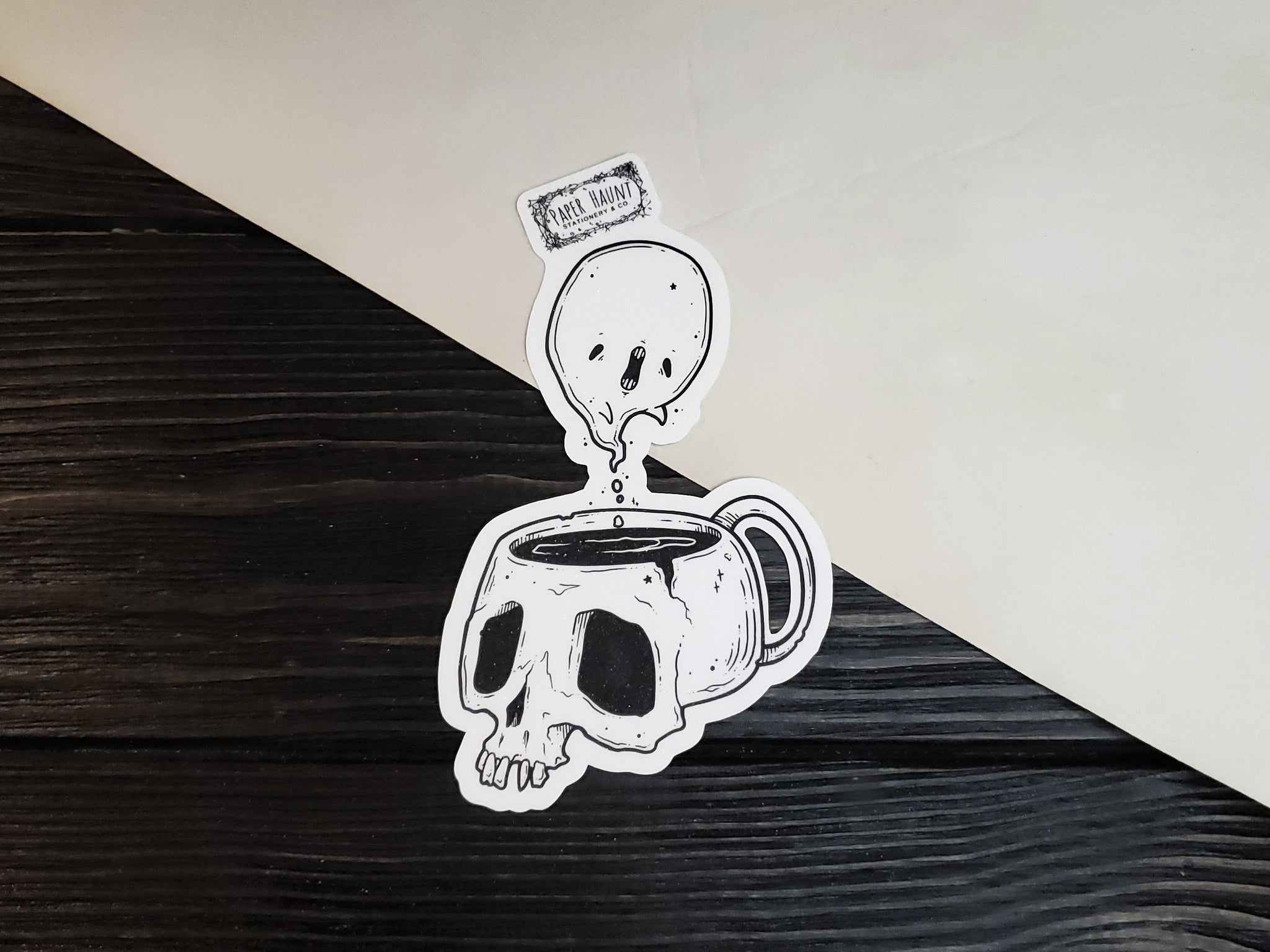 Ghost skull Coffee Sticker