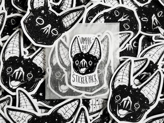 Vampire Bat small Sticker Pack - Lowbrow Misfits / White Stag Art