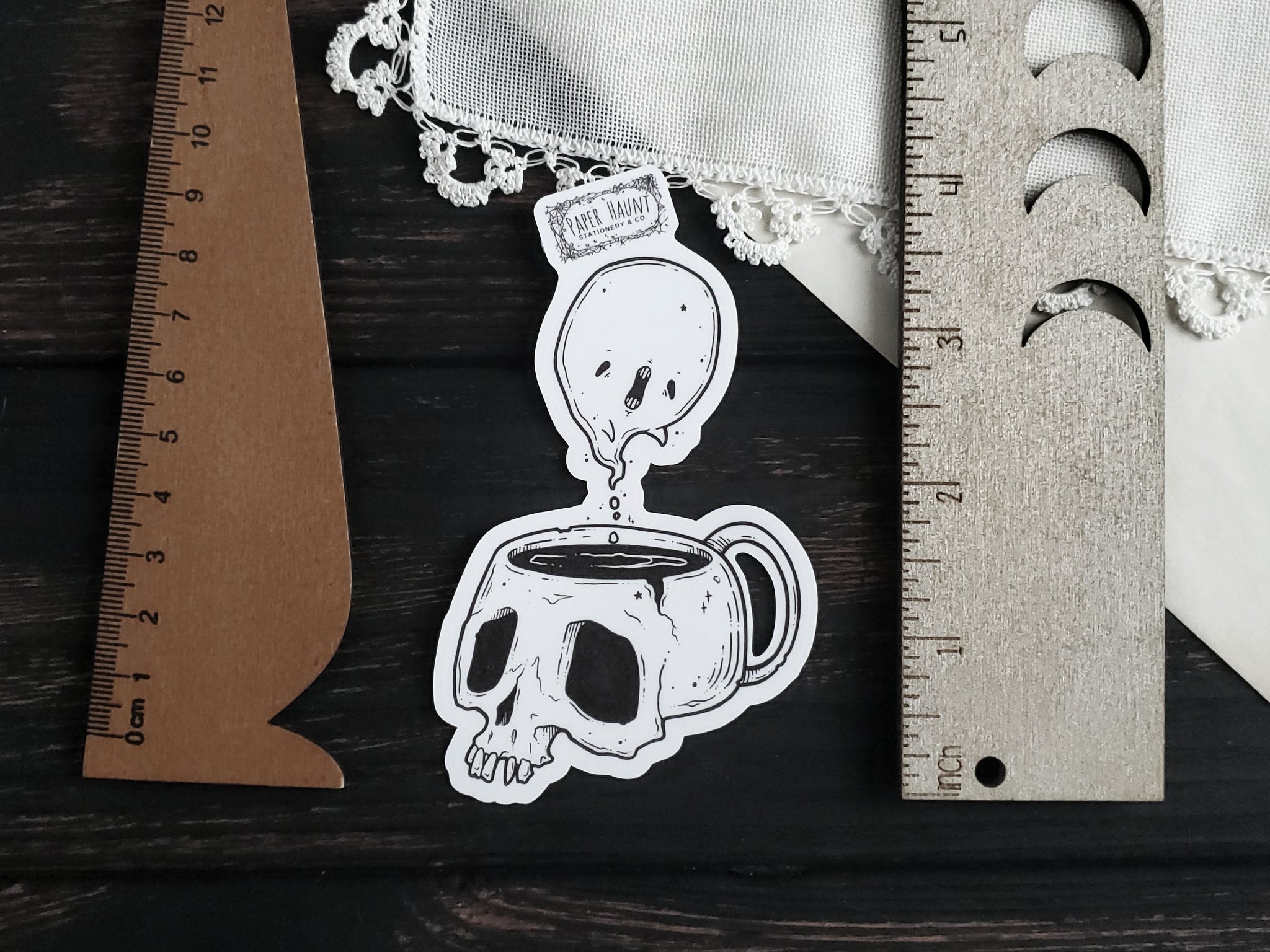 Ghost skull Coffee Sticker