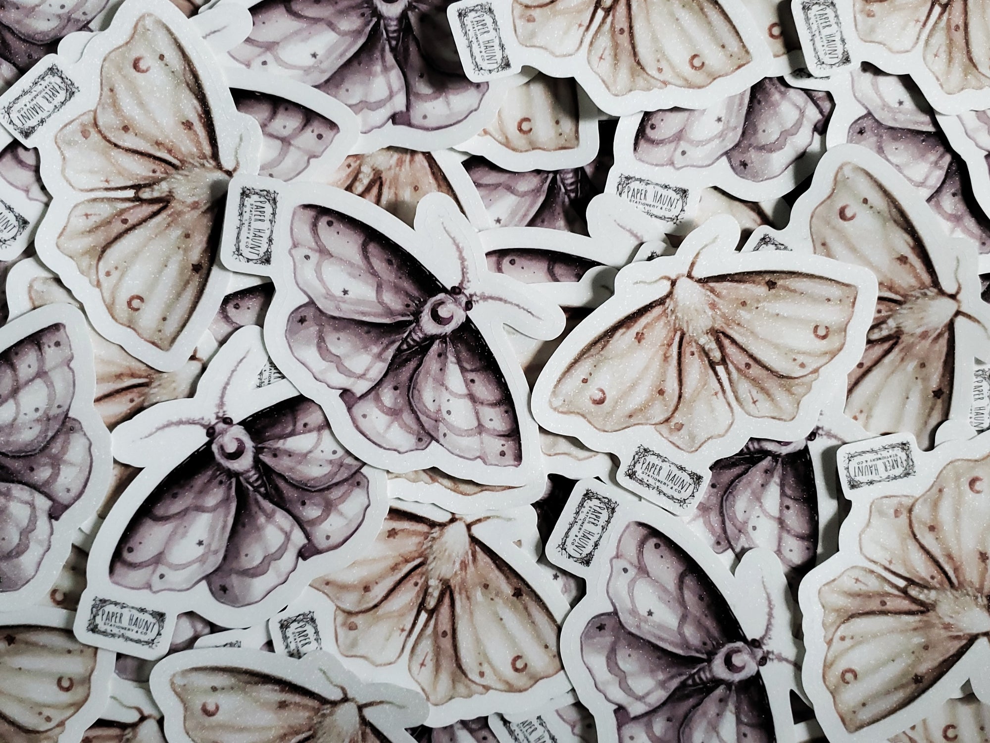 Moon Moth Sticker Moon moth sticker – Paper Haunt / White Stag Art