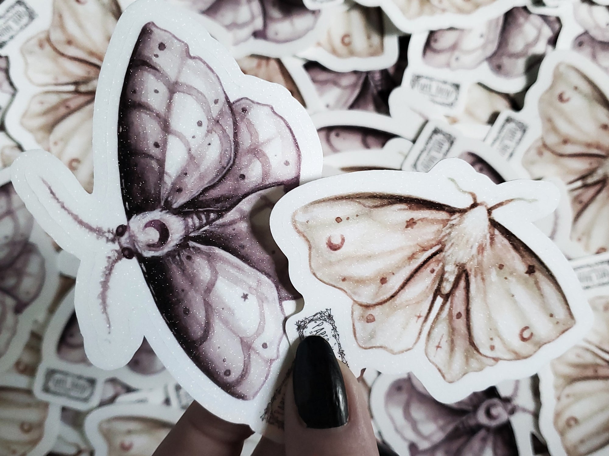 Moon Moth Sticker Moon moth sticker – Paper Haunt / White Stag Art