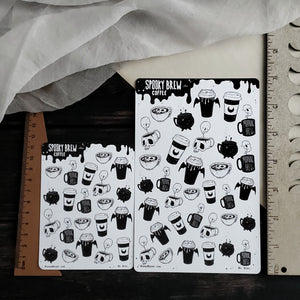 Spooky Brew Coffee STICKER sheet set