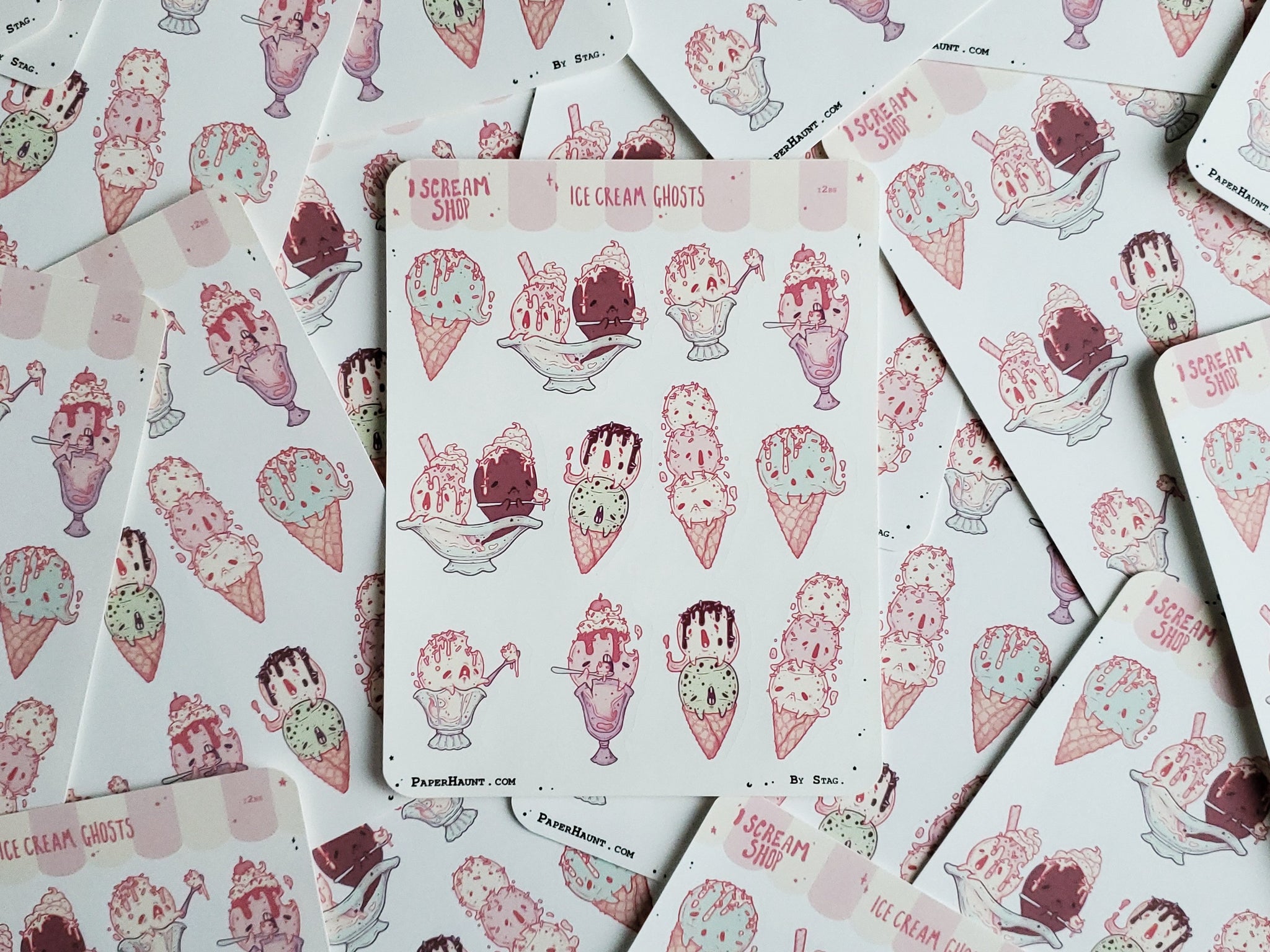 Ice Cream Ghost STICKER sheet