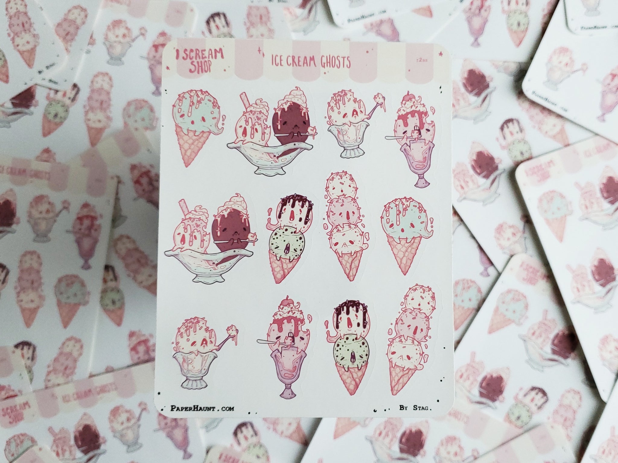 Ice Cream Ghost STICKER sheet