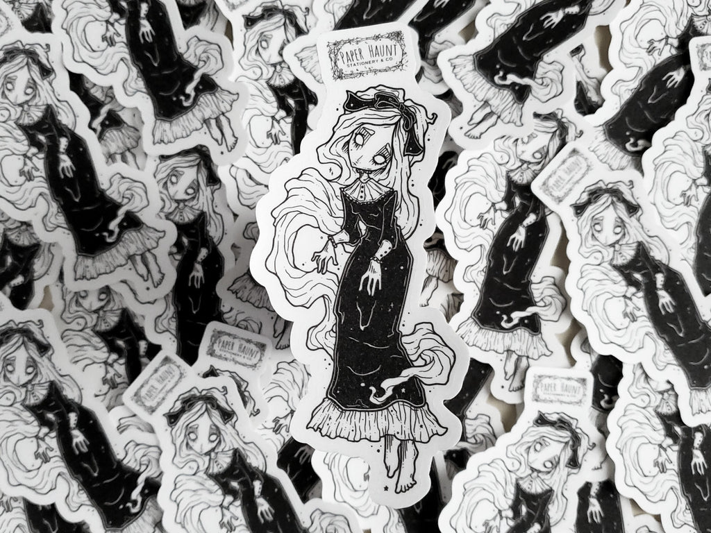 Ghost Girl sticker – Paper Haunt / White Stag Art