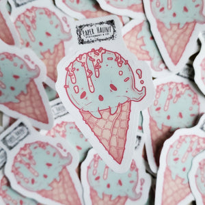 Ice Cream Ghost Cone Sticker