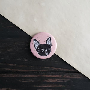 Pink Vampire bat pin button badge - Wut