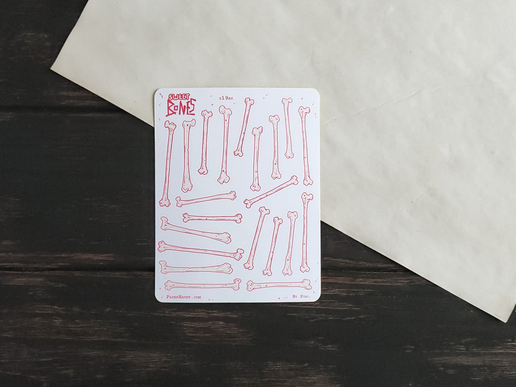Sweet Bones STICKER sheet – Paper Haunt / White Stag Art