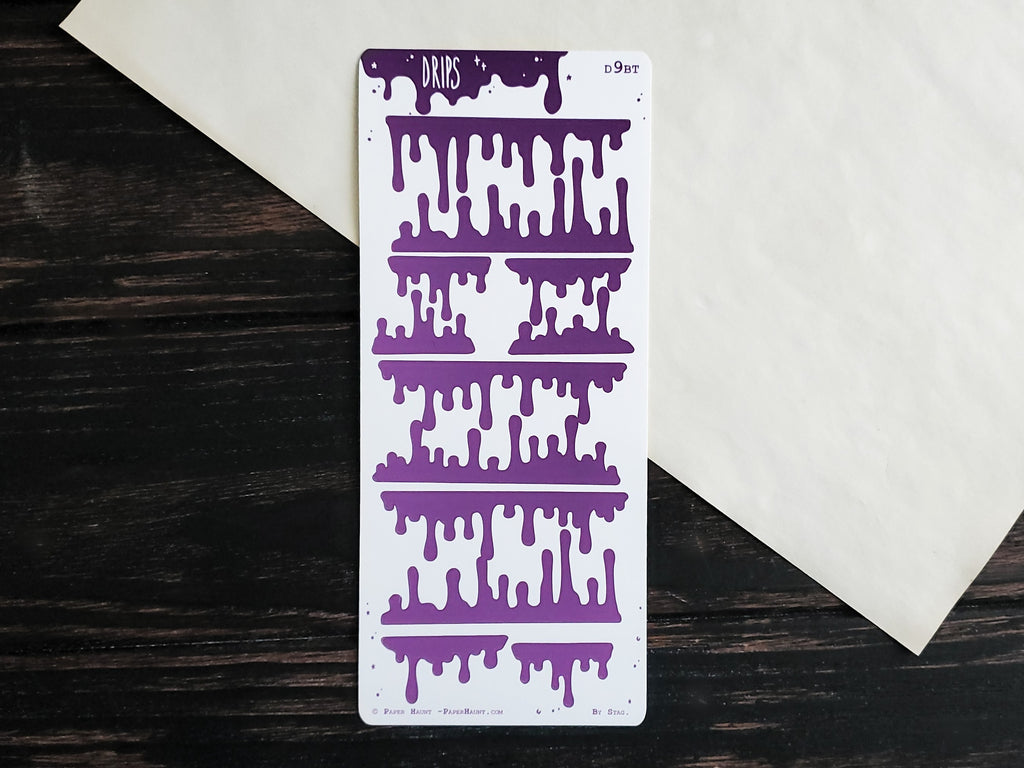 Sticky Drip Sticker Purple Drip sticker sheet – Paper Haunt / White Stag Art
