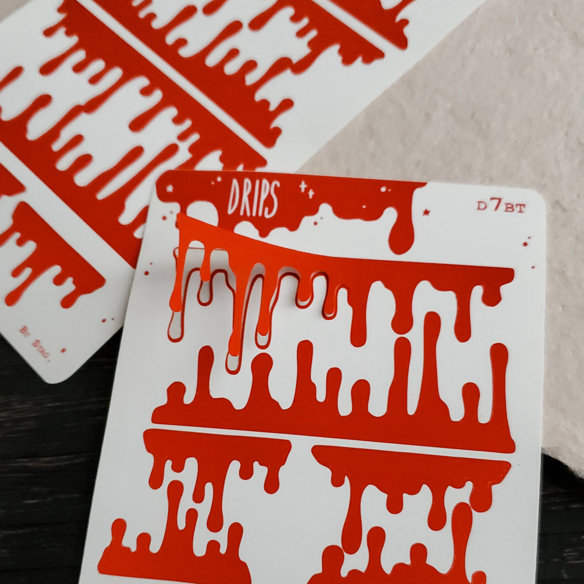 Red Dripp Blood Red Drip sticker sheet – Paper Haunt / White Stag Art