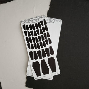 Black and White Coffin sticker sheet
