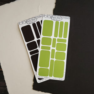 Slime Green and Black planner box sticker sheet