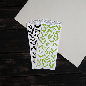 Slime Green and Black bat sticker sheet