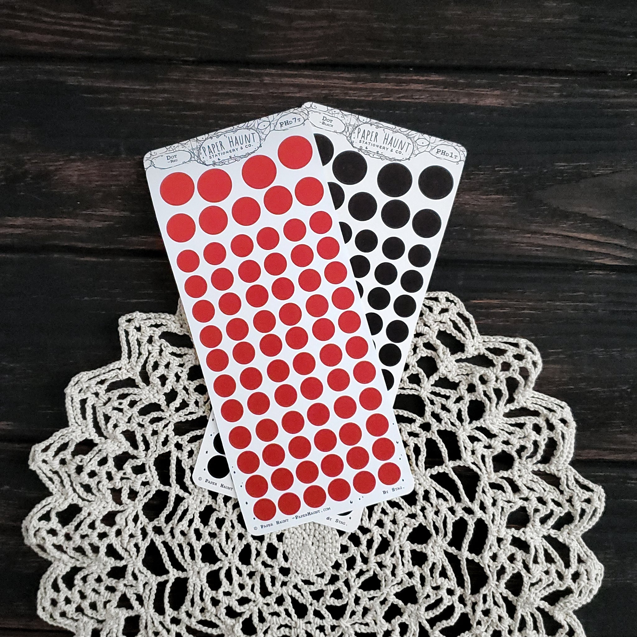 Blood Red and Black planner Dot sticker sheet