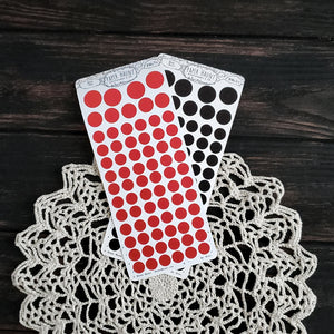 Blood Red and Black planner Dot sticker sheet