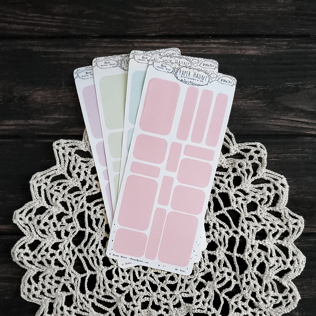 Pastel Planner Box sticker sheet – Paper Haunt / White Stag Art