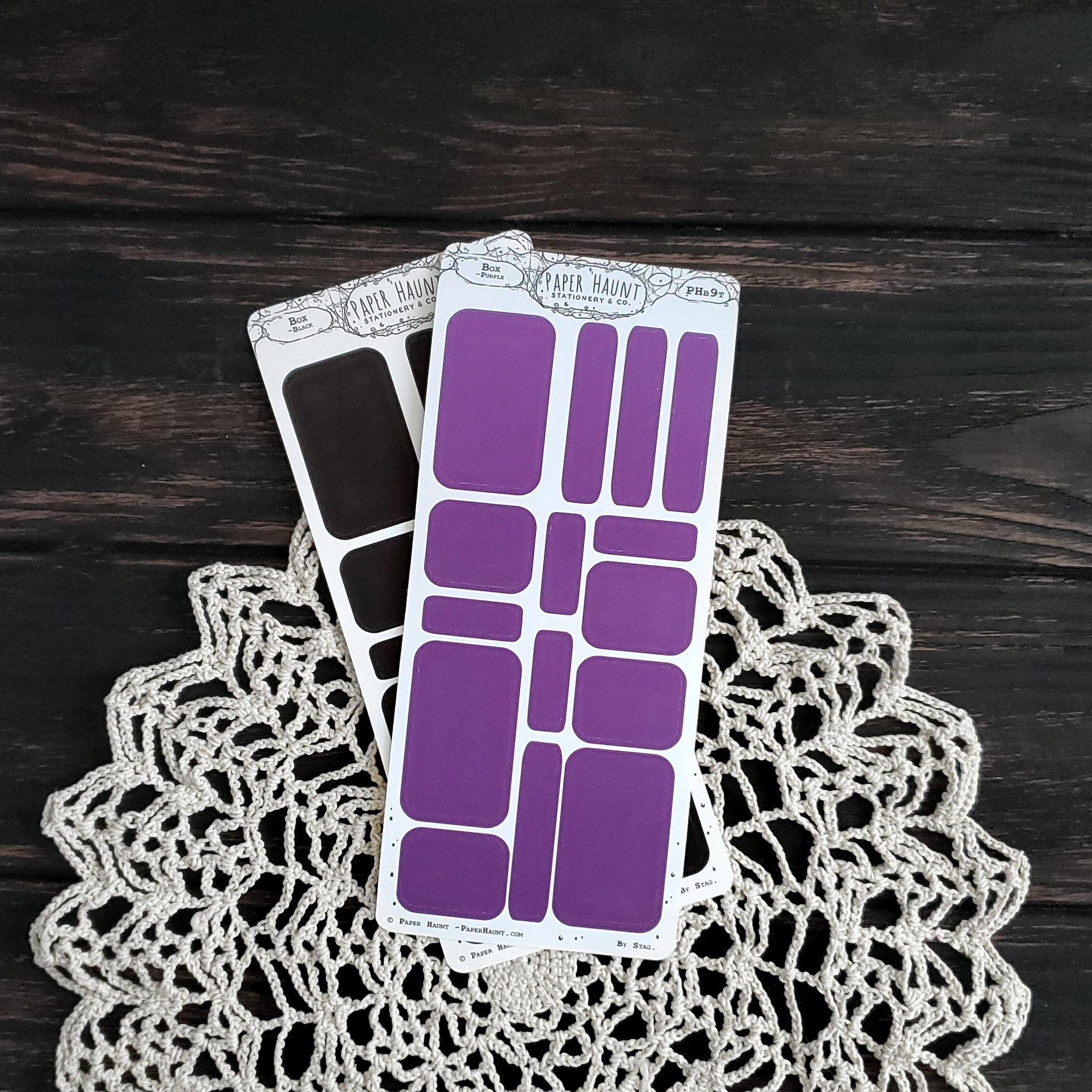 Purple and Black planner box sticker sheet