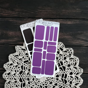 Purple and Black planner box sticker sheet