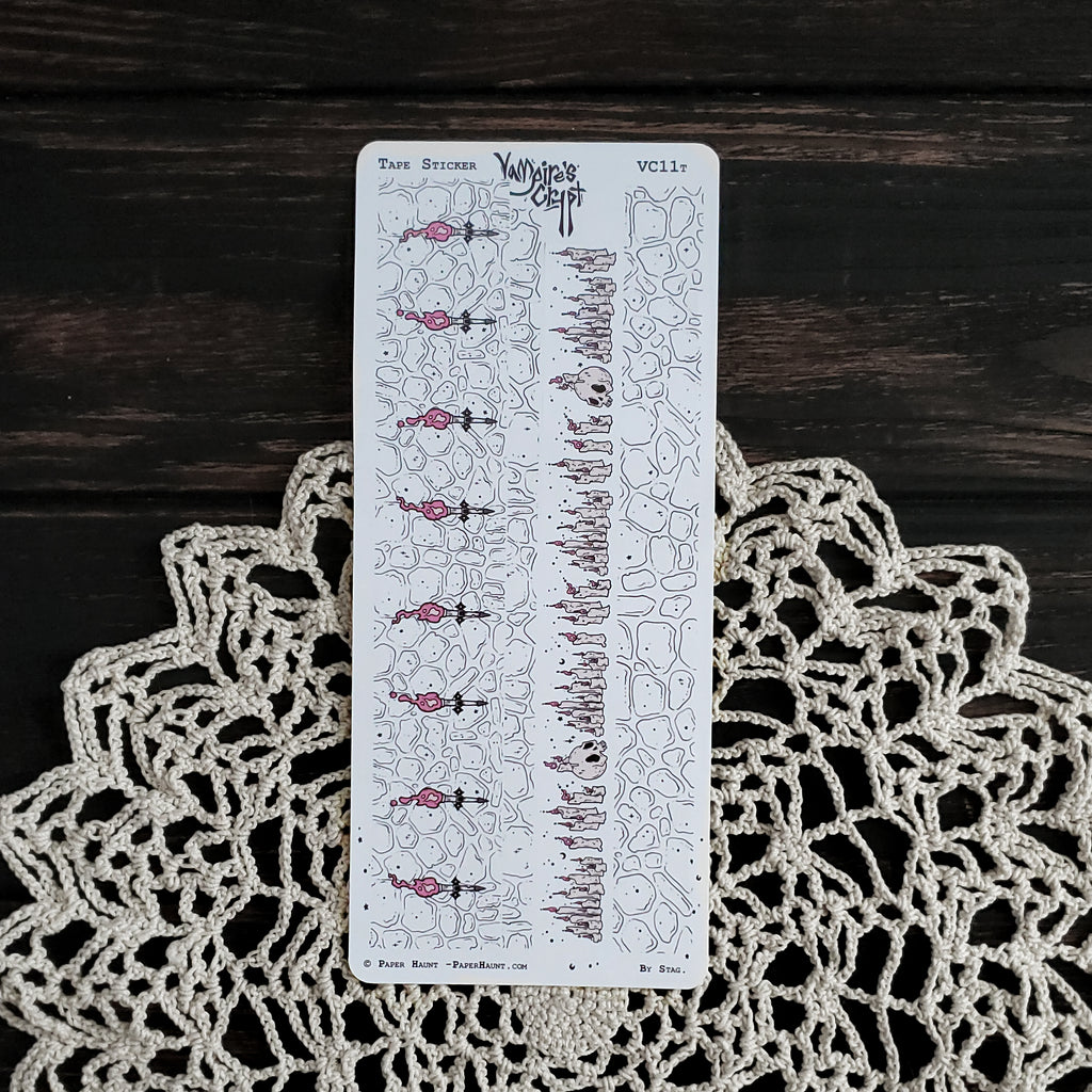 Vampire's Crypt Tape Planner STICKERS sheet – Paper Haunt / White Stag Art