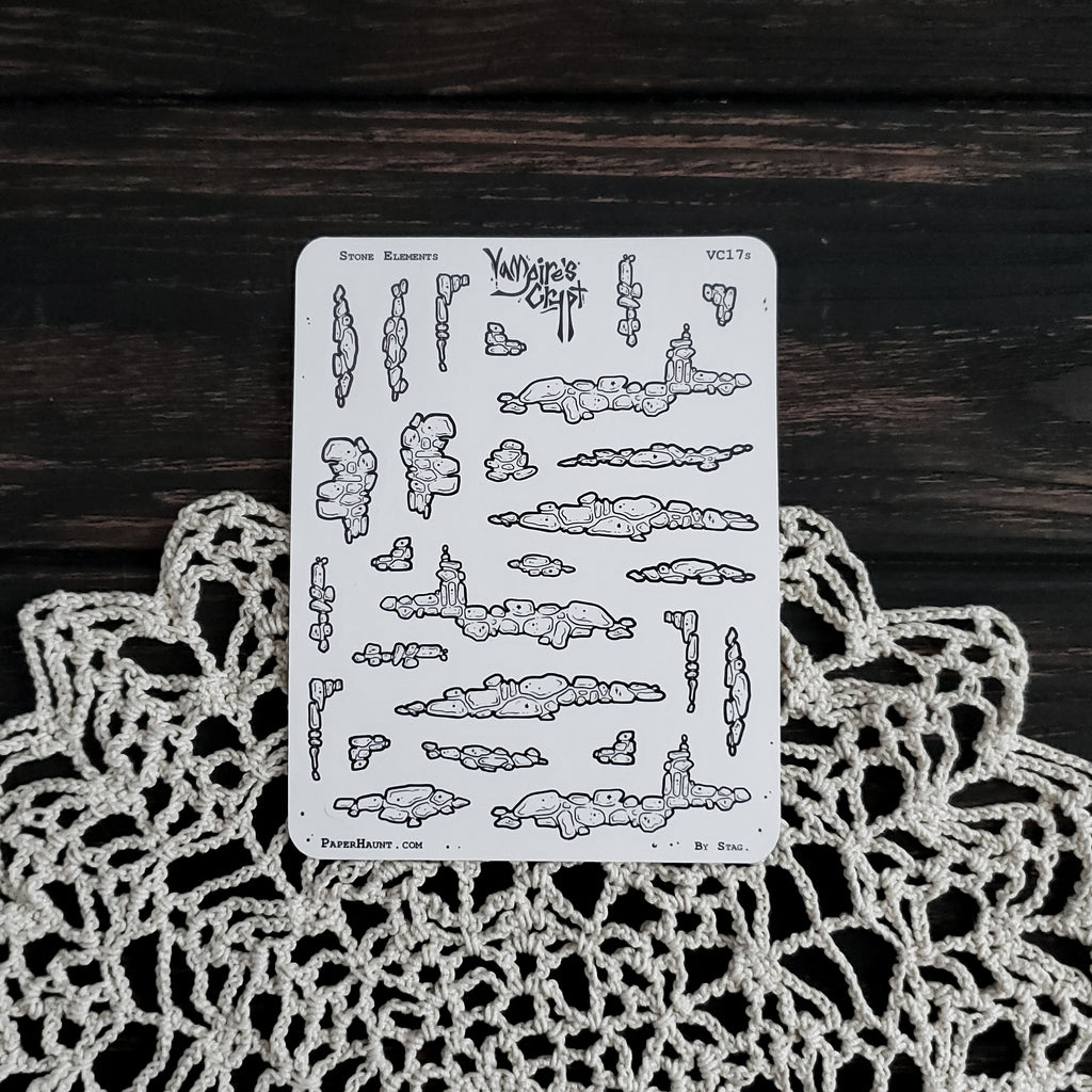 Stone Elements STICKER sheet – Paper Haunt / White Stag Art