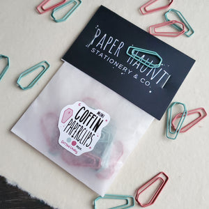 Mini Pink & Blue Coffin paperclips