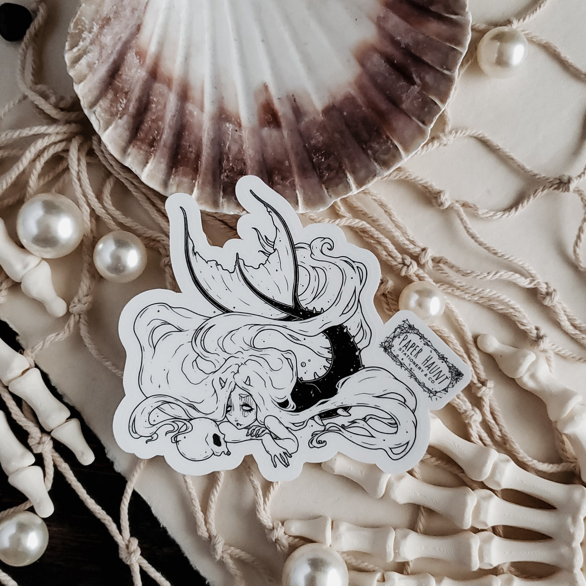 Mermaid Skull Sticker