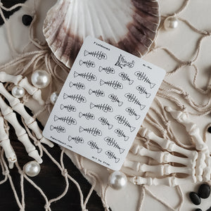 Fishbones skeleton Sticker sheet
