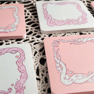 pastel tentacle sticky note- Mermaid's Lair - Paper Haunt Stationery & Co- Art by White stag