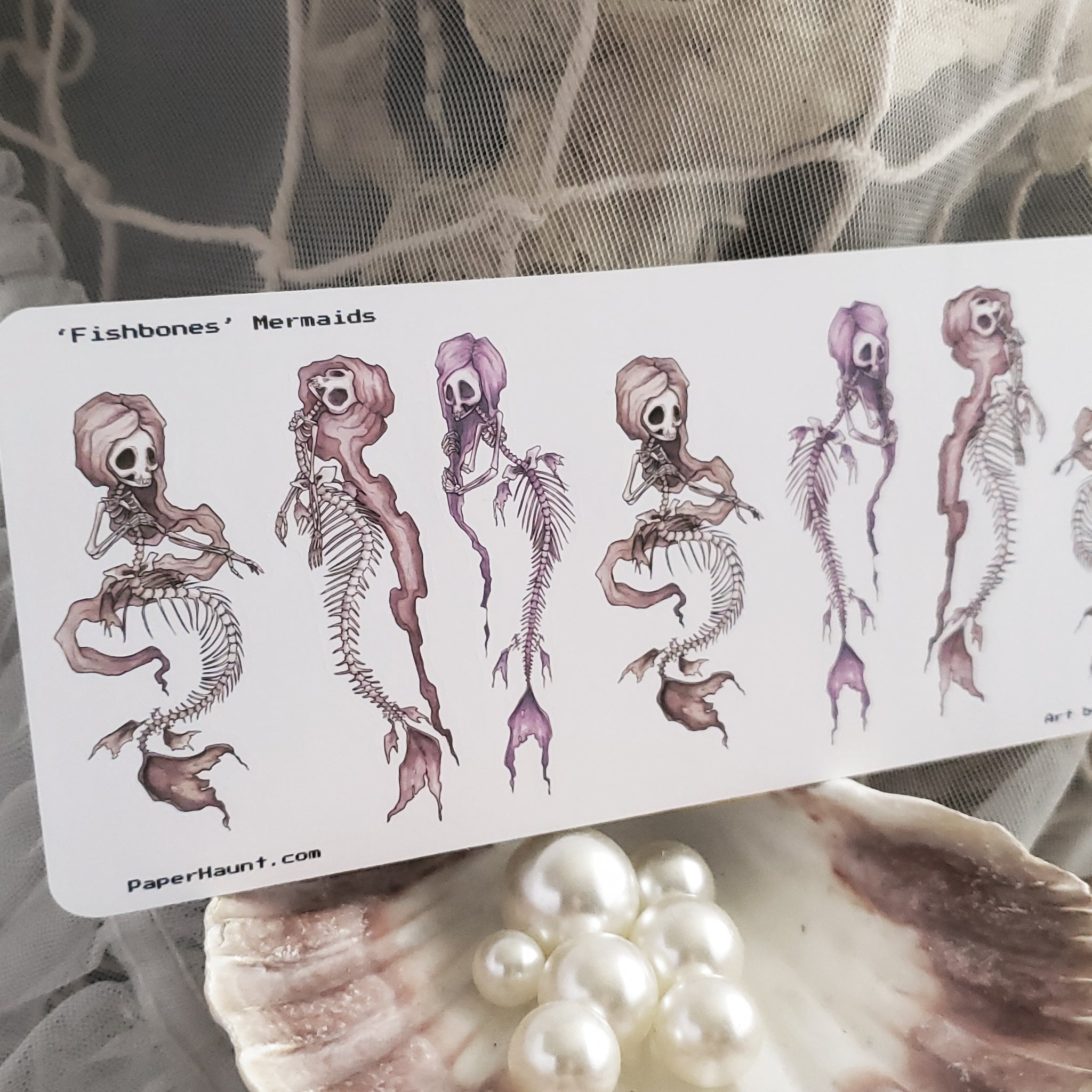 Fishbones Mermaid Sticker sheet