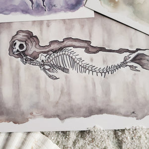 Fishbones Mermaid Prints
