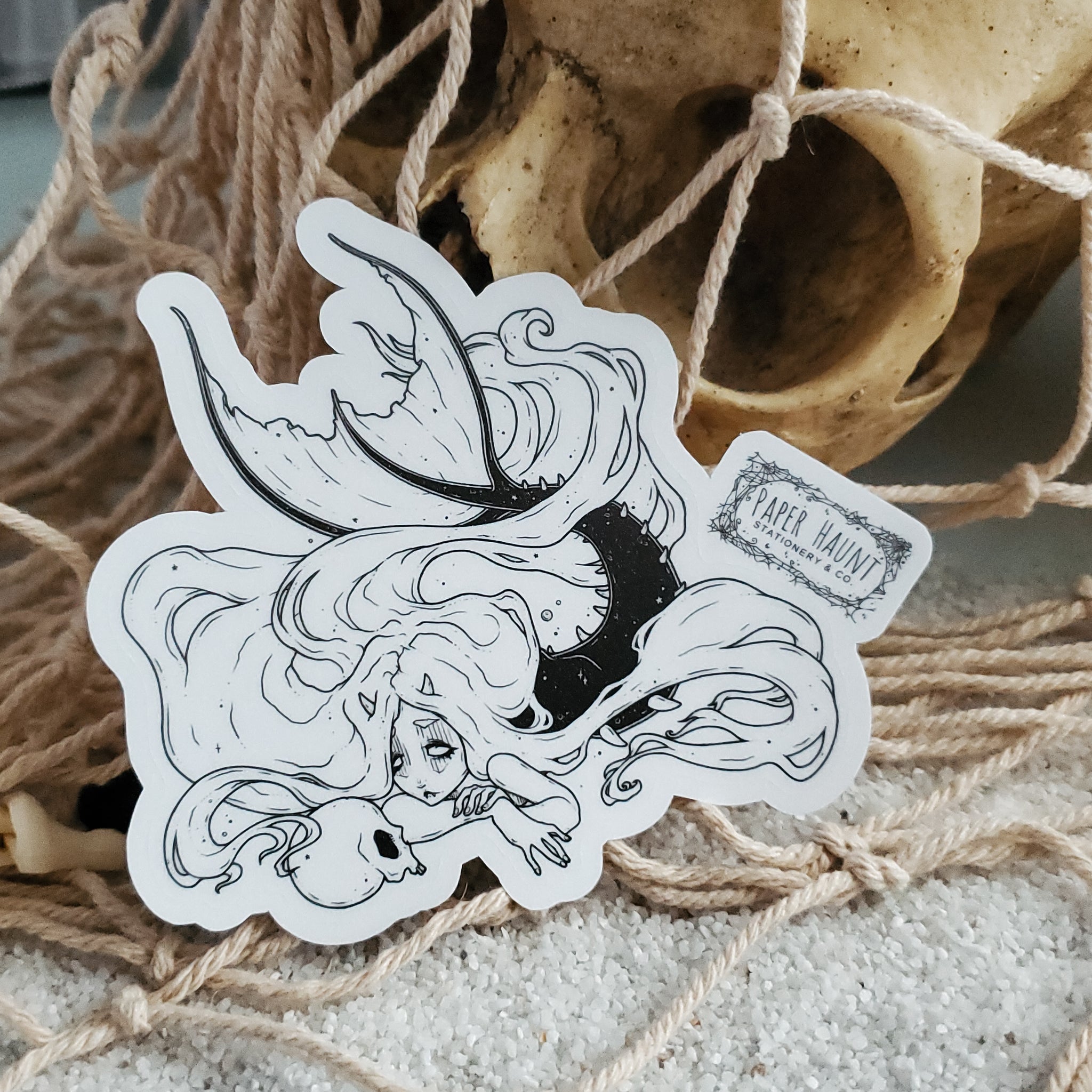 Mermaid Skull Sticker