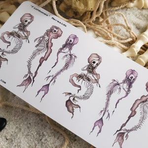 Fishbones Mermaid Sticker sheet