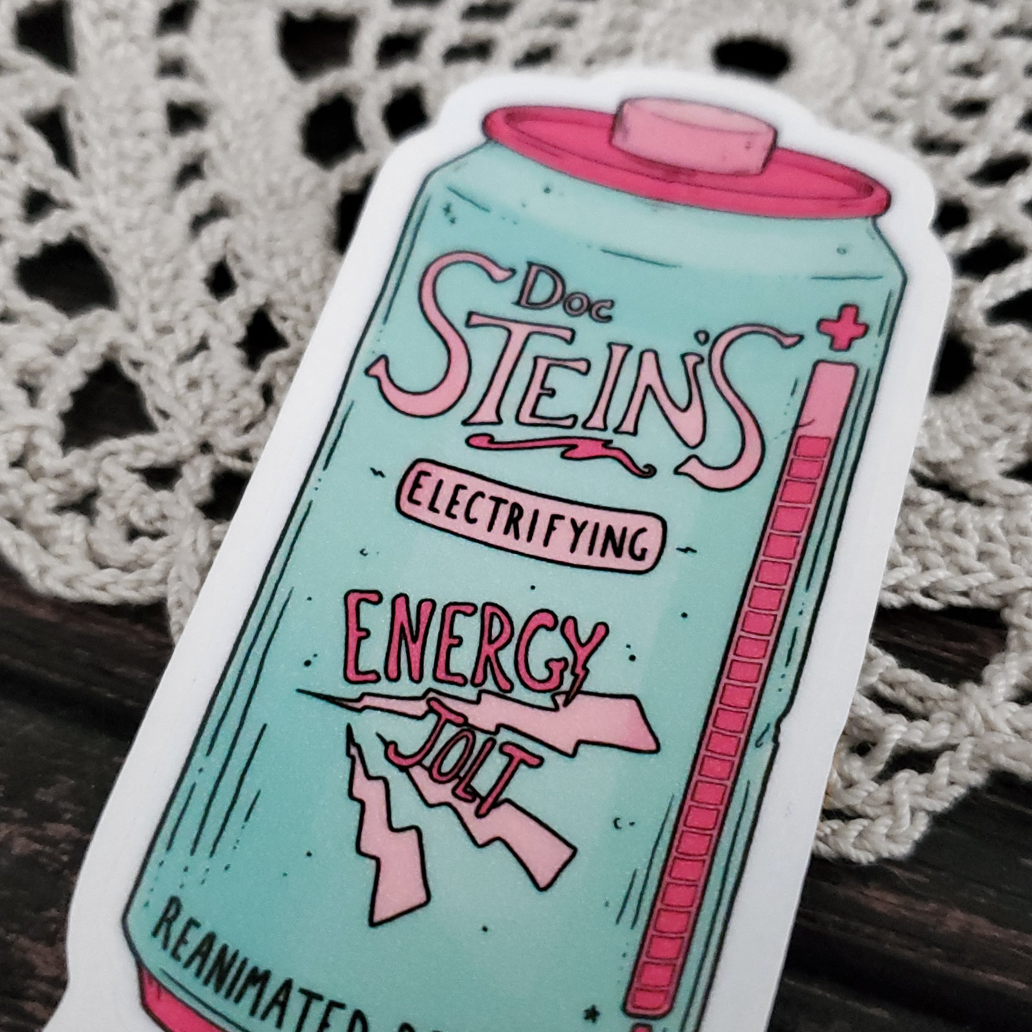 Frankenstein Energy Drink Soda Can Sticker