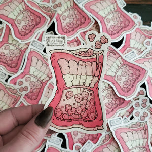 Brain Puffy Zombie Sticker