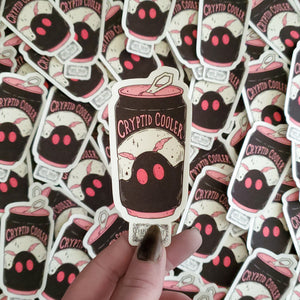 Cryptid Cooler Mothman soda can Sticker