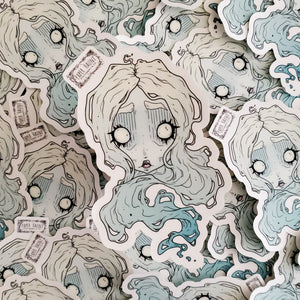 Ghost Girl Banshee Head Sticker