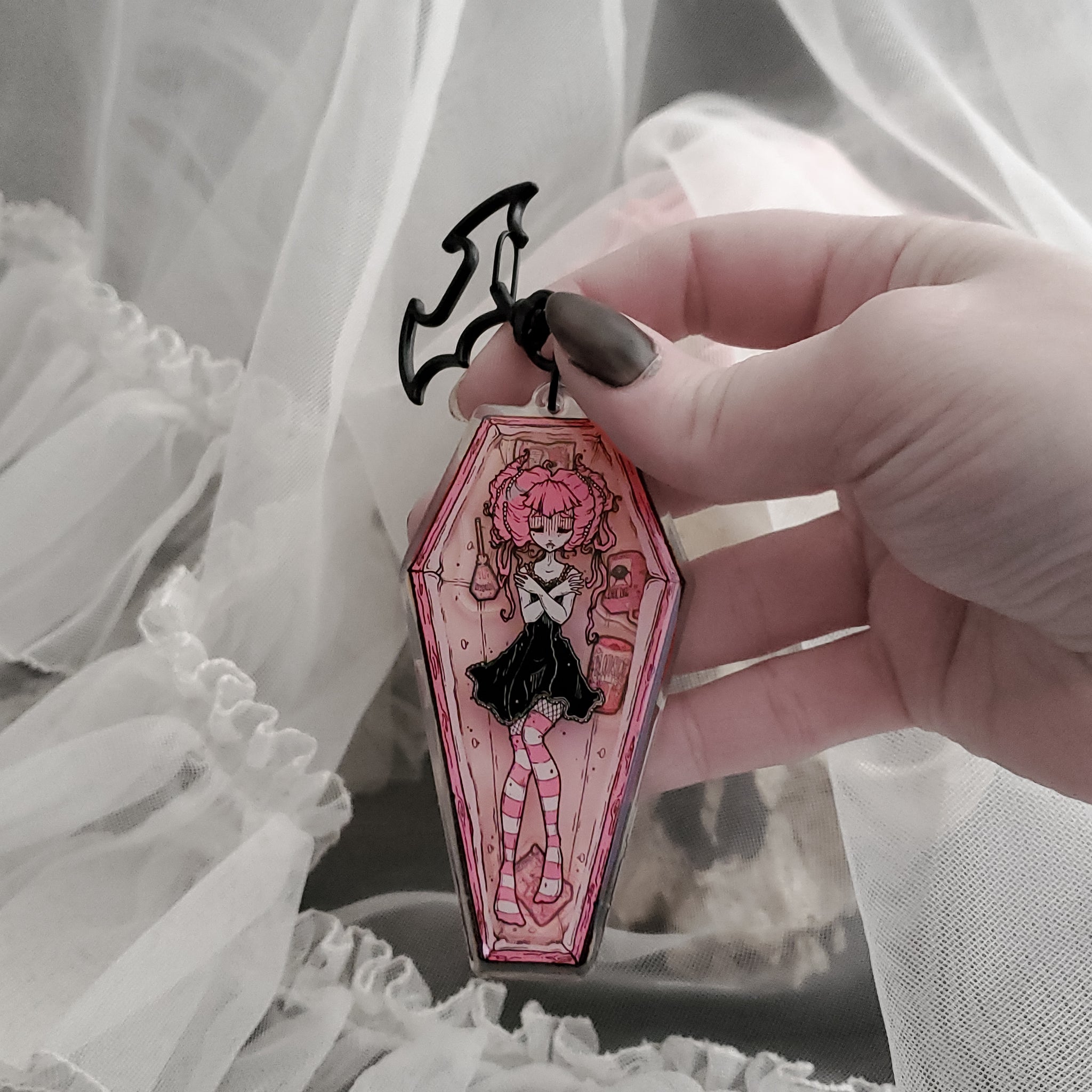 Coffin Vampire Shaker Charm