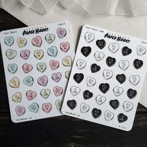 Candy Hearts STICKER sheet