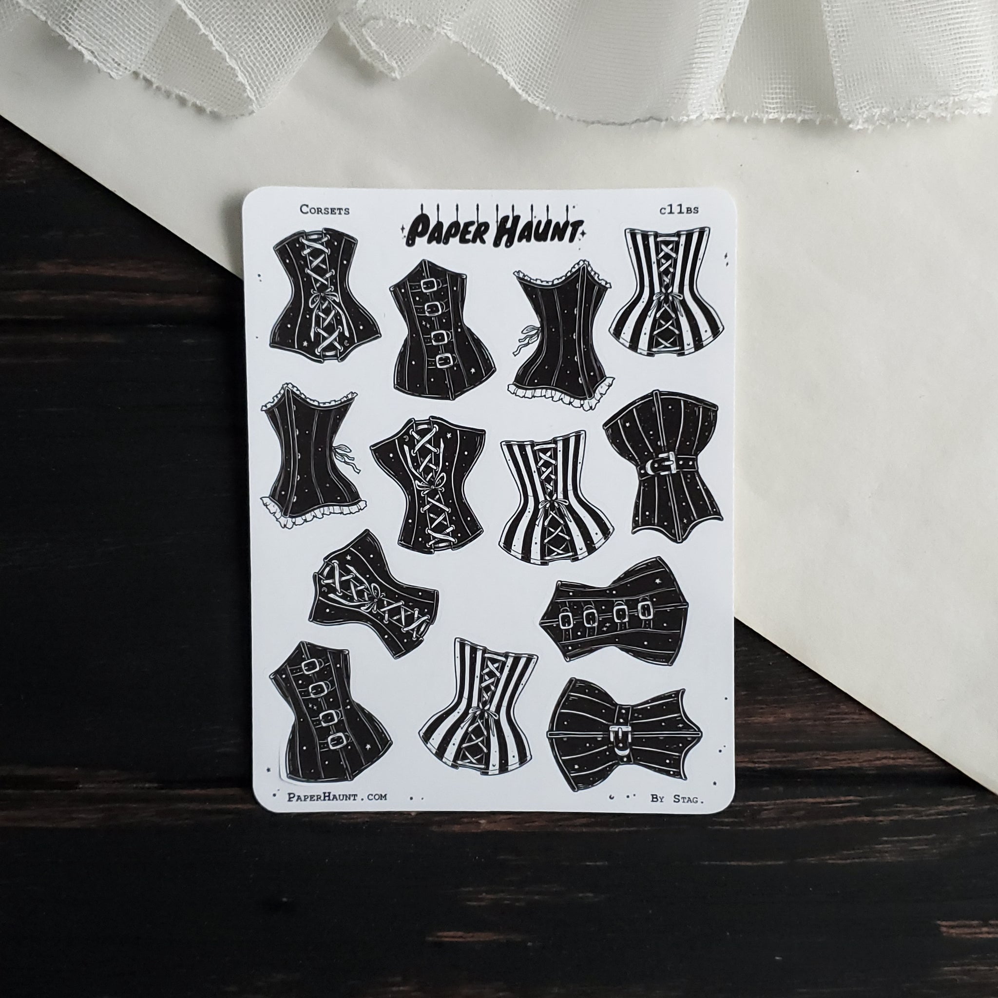 Corsets sticker sheet