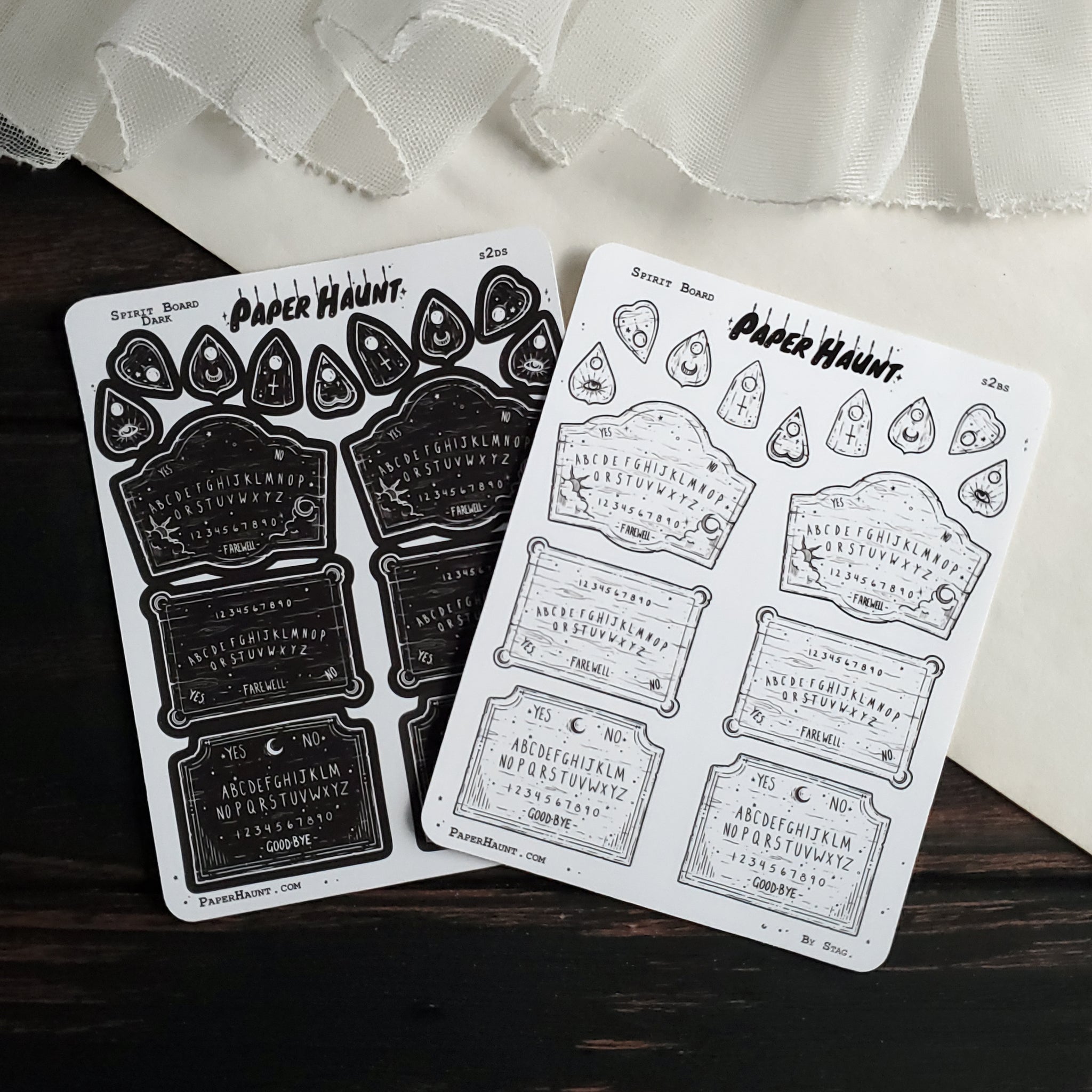 Ouija spirit board STICKER sheet set