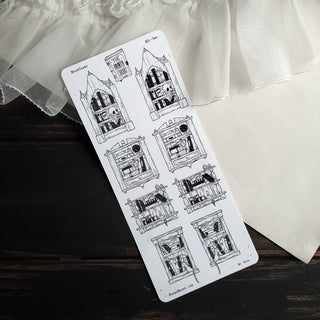 Book Cabinet STICKER sheet - Paper Haunt / White Stag Art
