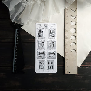 Book Cabinet STICKER sheet - Paper Haunt / White Stag Art