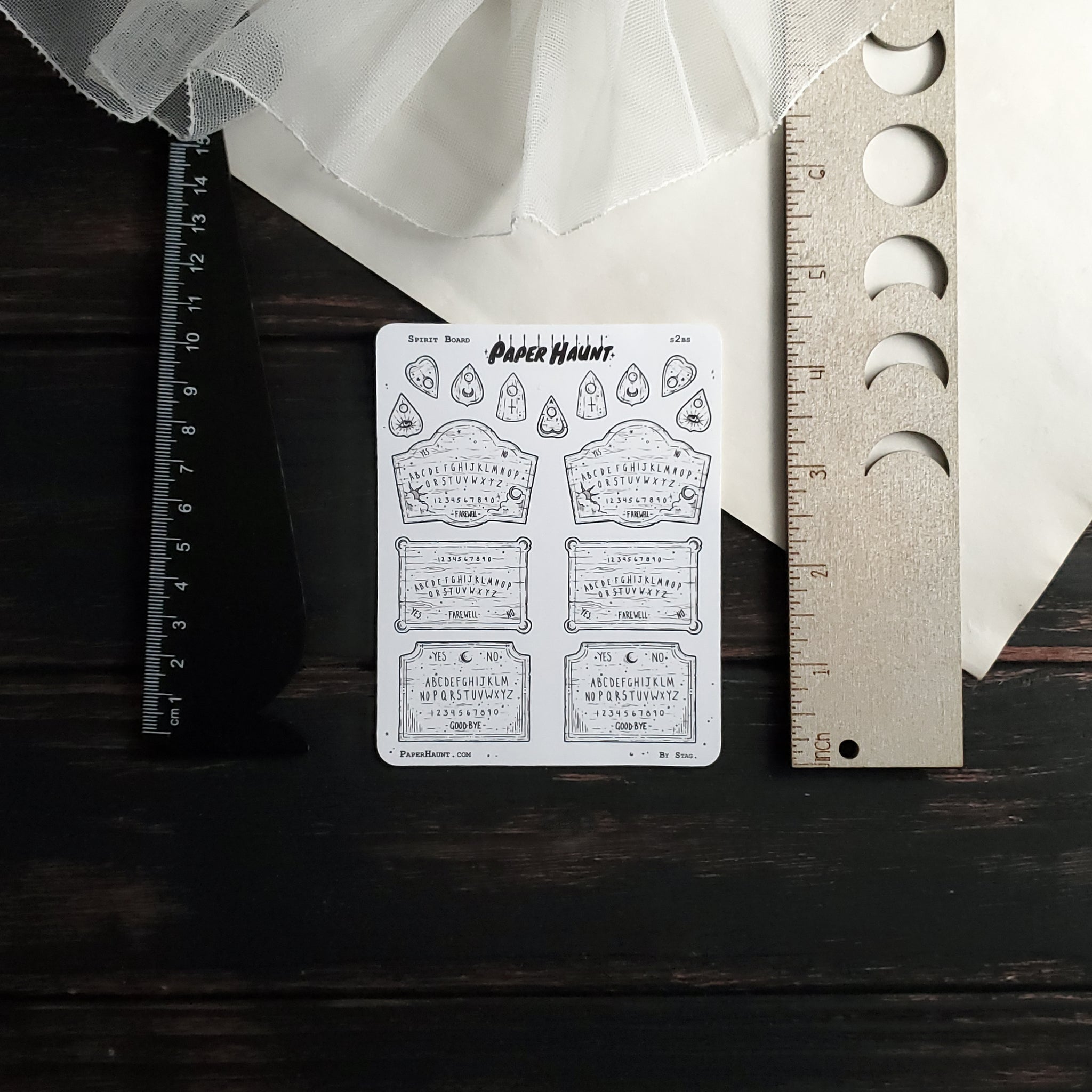 Ouija spirit board STICKER sheet set