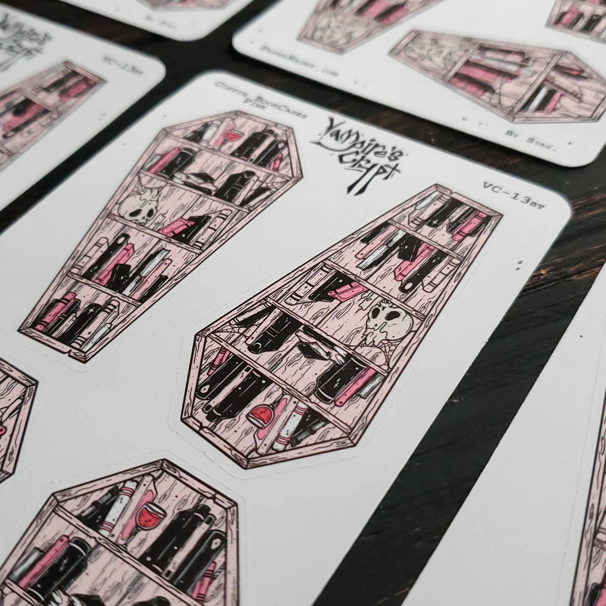 Pink Coffin Bookshelf STICKER sheet