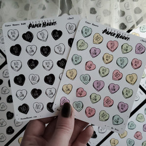 Candy Hearts STICKER sheet