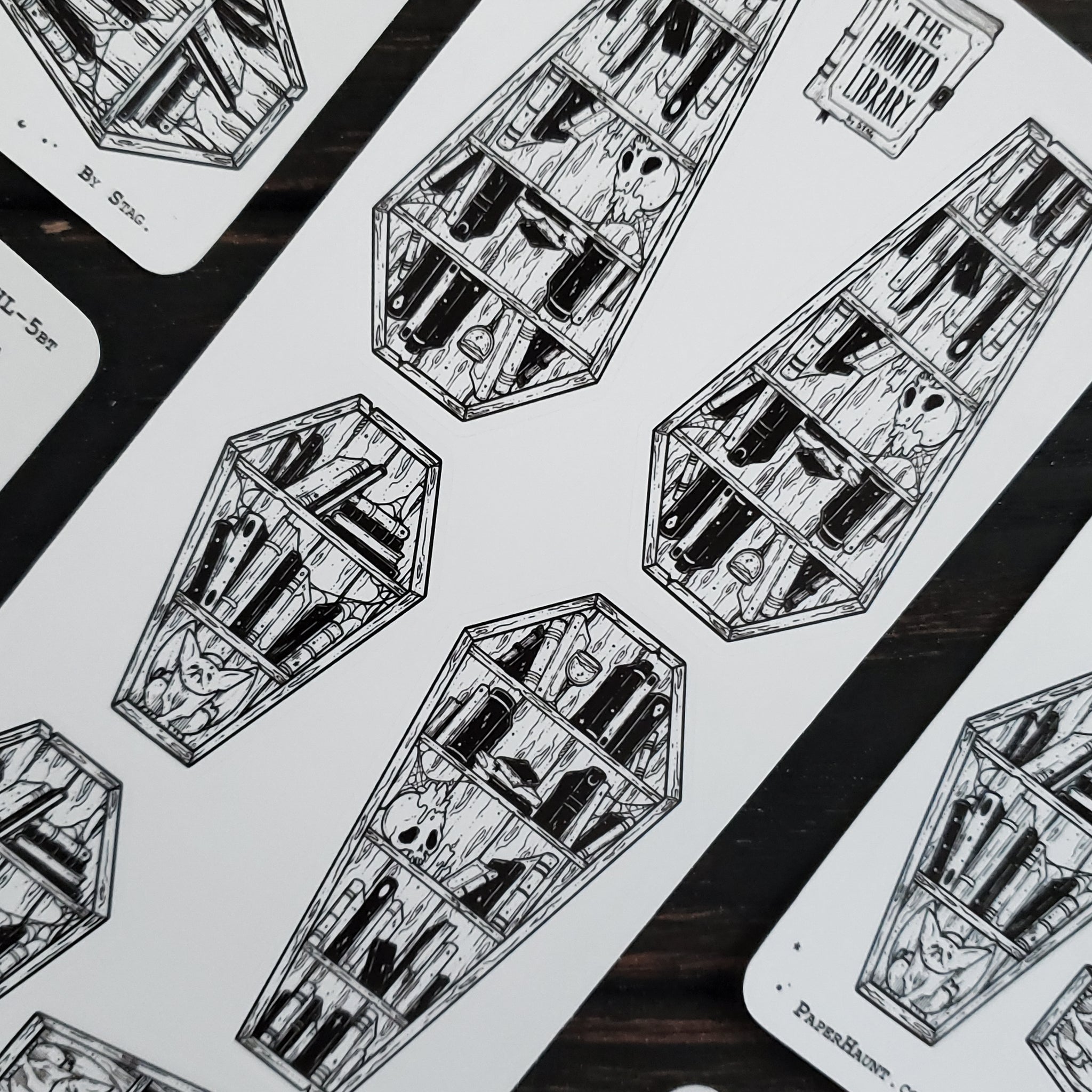 Coffin Bookshelf STICKER sheet