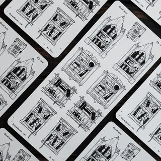 Book Cabinet STICKER sheet - Paper Haunt / White Stag Art