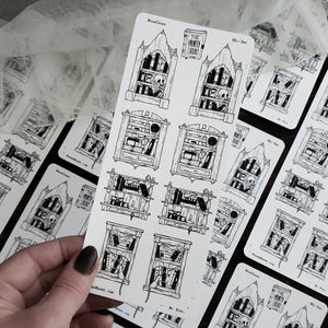 Book Cabinet STICKER sheet - Paper Haunt / White Stag Art