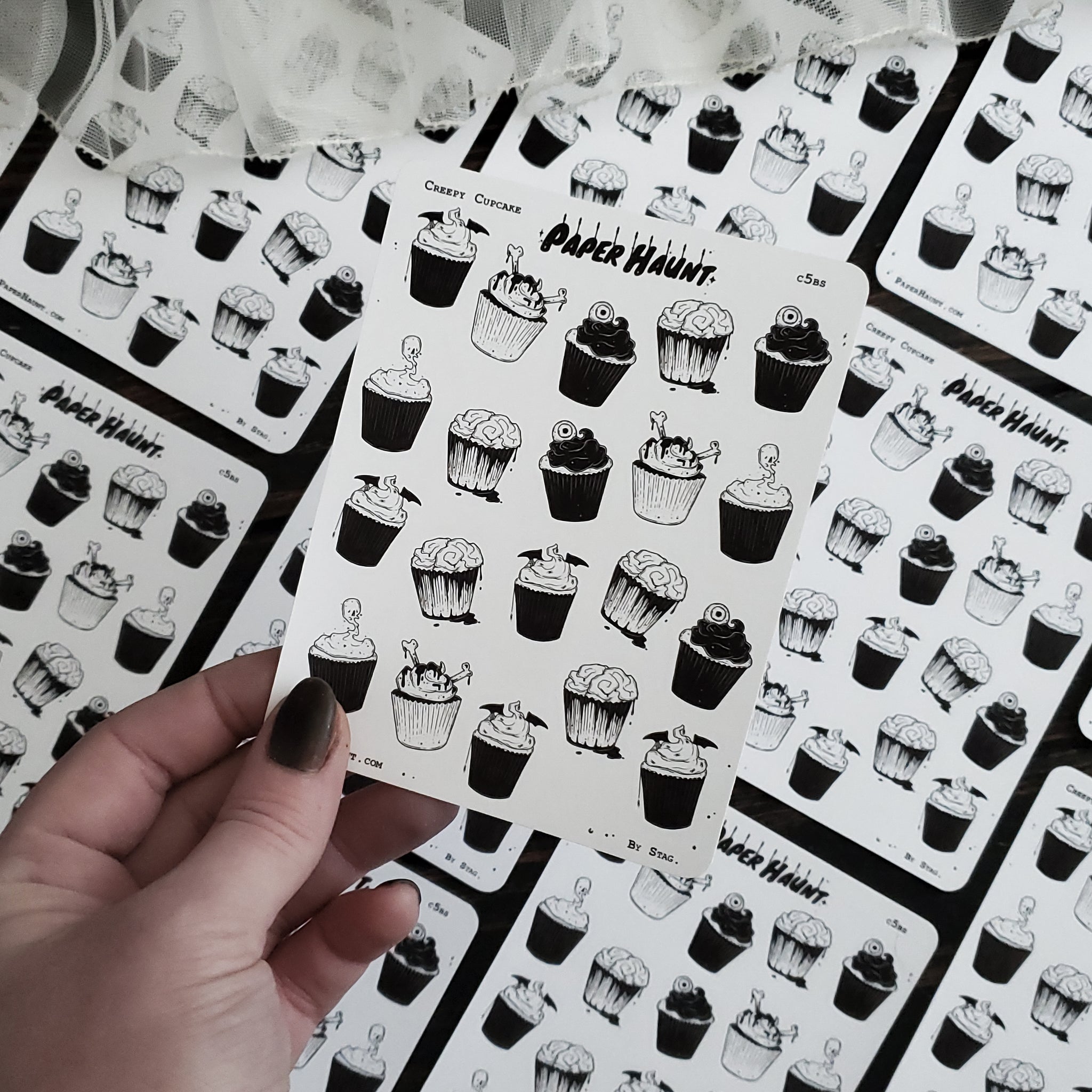 Creepy Cupcake STICKER sheet